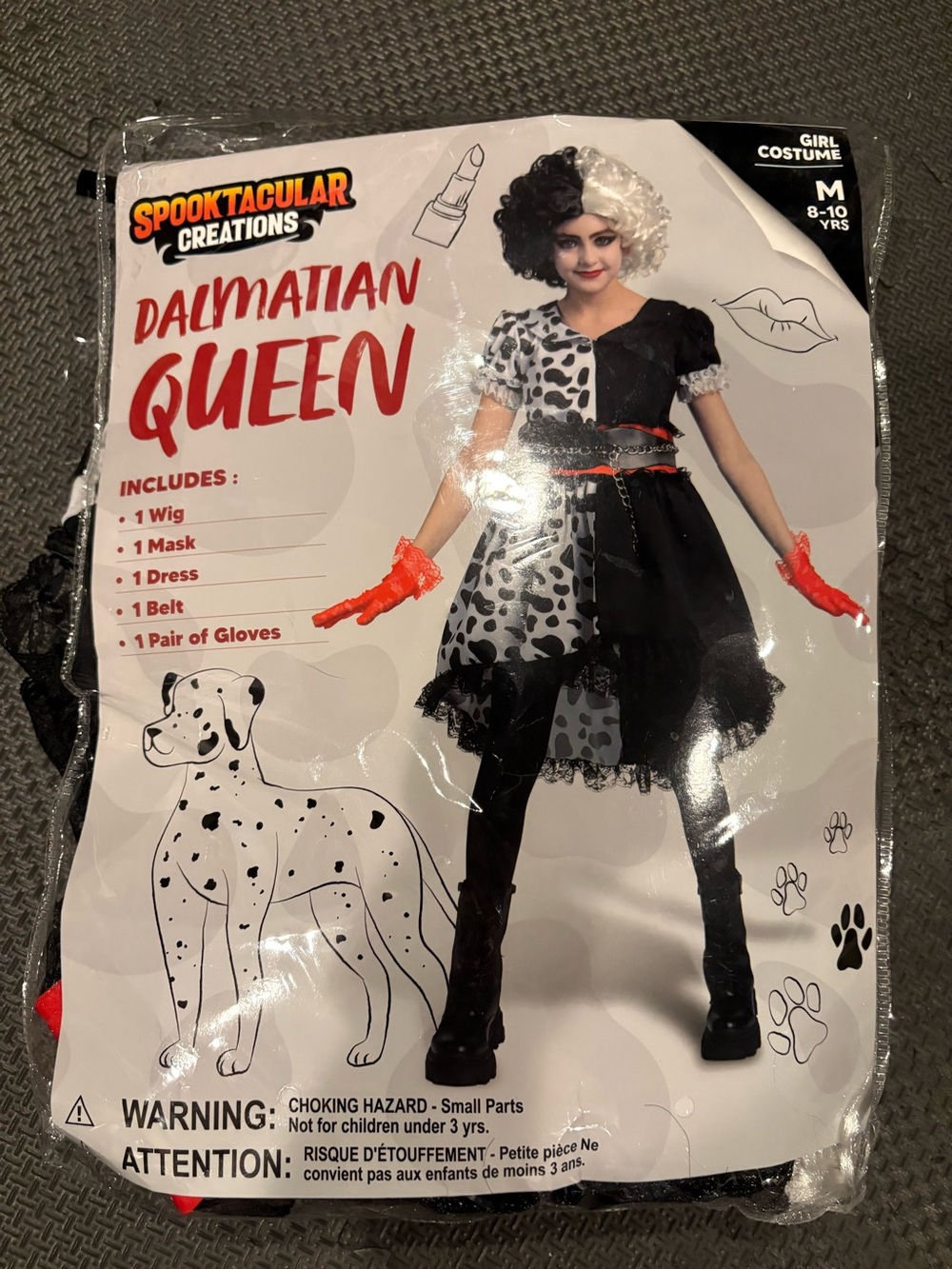 Dalmatian Queen Kids Costume - Black & White